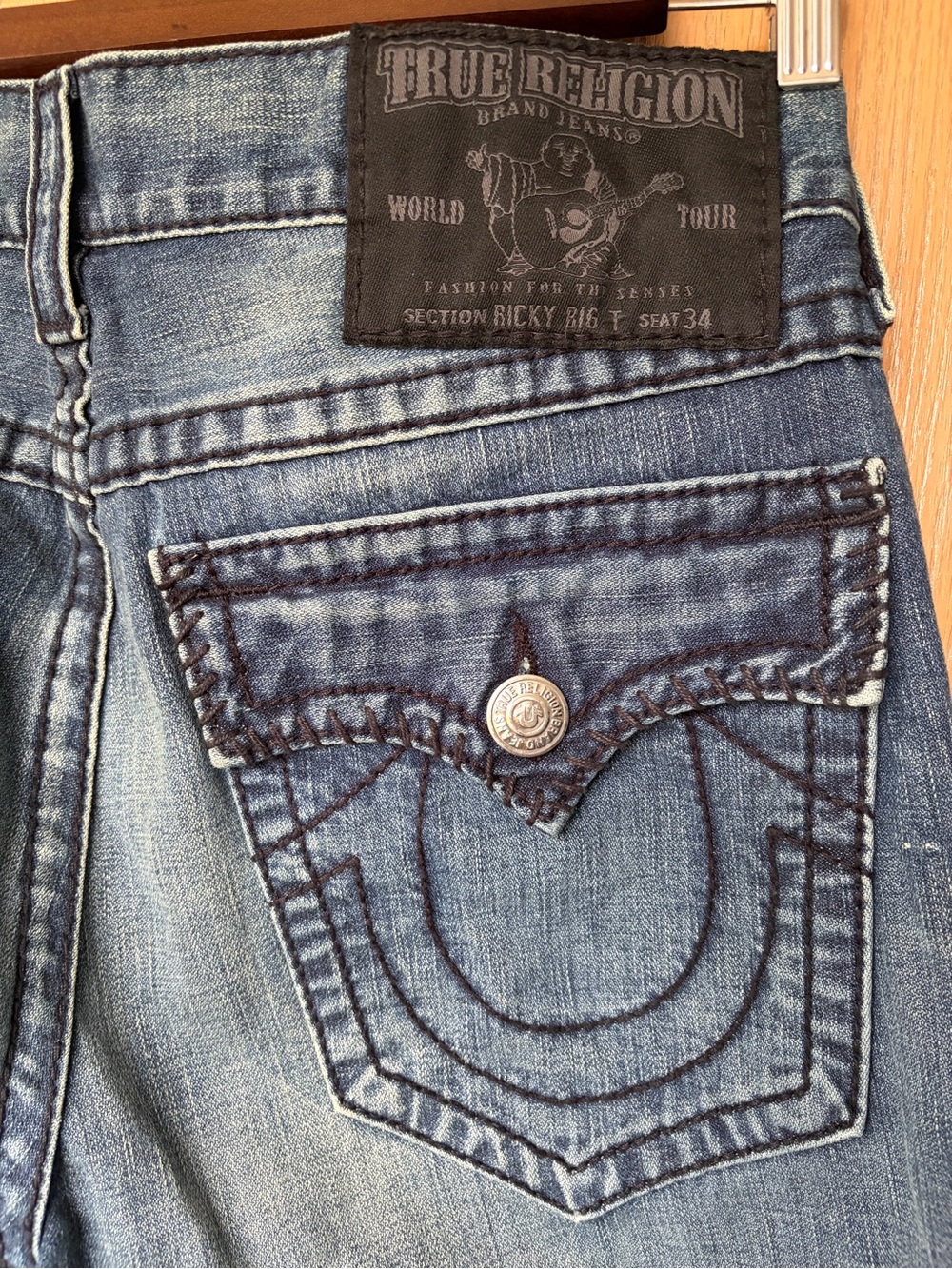 True Religion Men’s Light Blue Bootcut Jeans 36x32